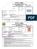 PTET-2022 Admit Card