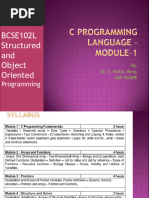 BCSE102L Structured and Object Oriented: Programming