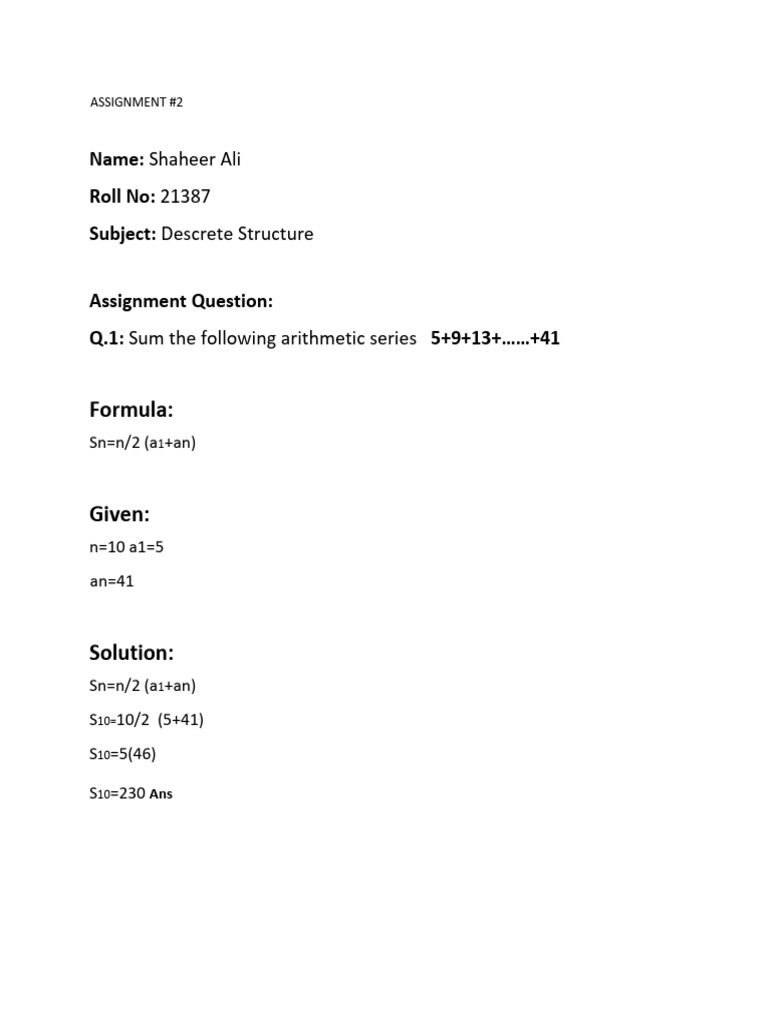 Arithmetic Series Sum Calculation | PDF | Teaching Methods & Materials