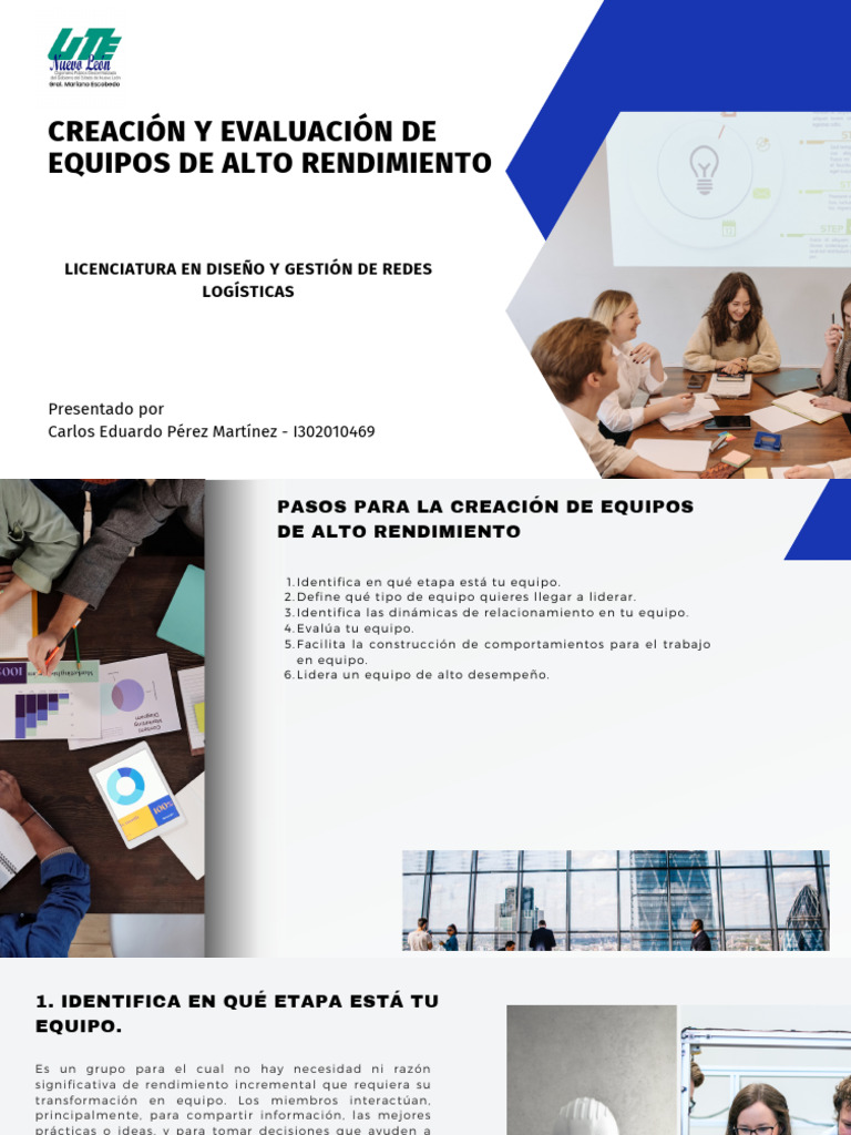 Creación Y Evaluación De Equipos De Alto Rendimiento Pdf Negocios