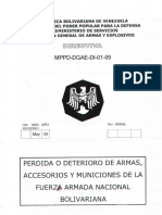 Arm MPPD Dgae Di 01 09 Perdida de Armas, Municion y Explosivos