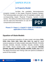 Aspen Plus: Thermodynamic Property Model