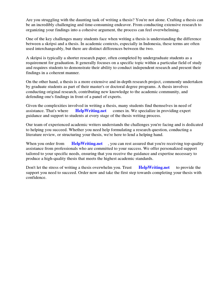 Apa Bedanya Skripsi Dan Thesis Pdf