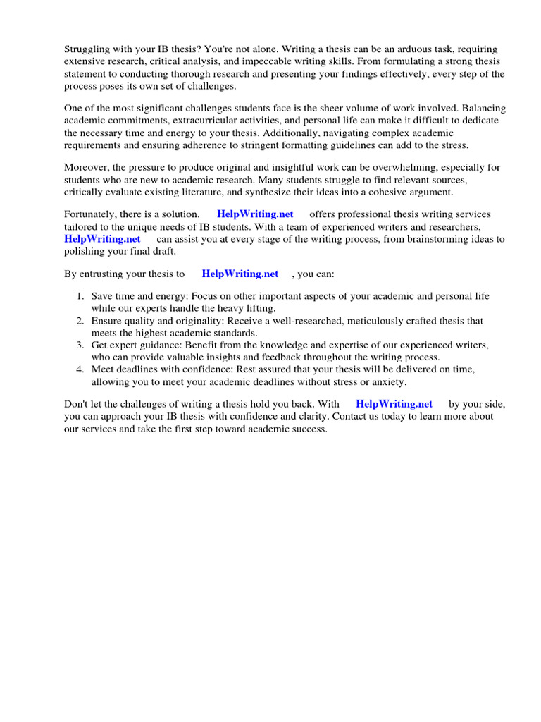 Ib Thesis Pdf
