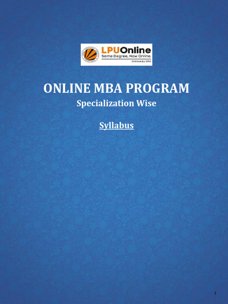 Financial And Management Accounting Mba Syllabus