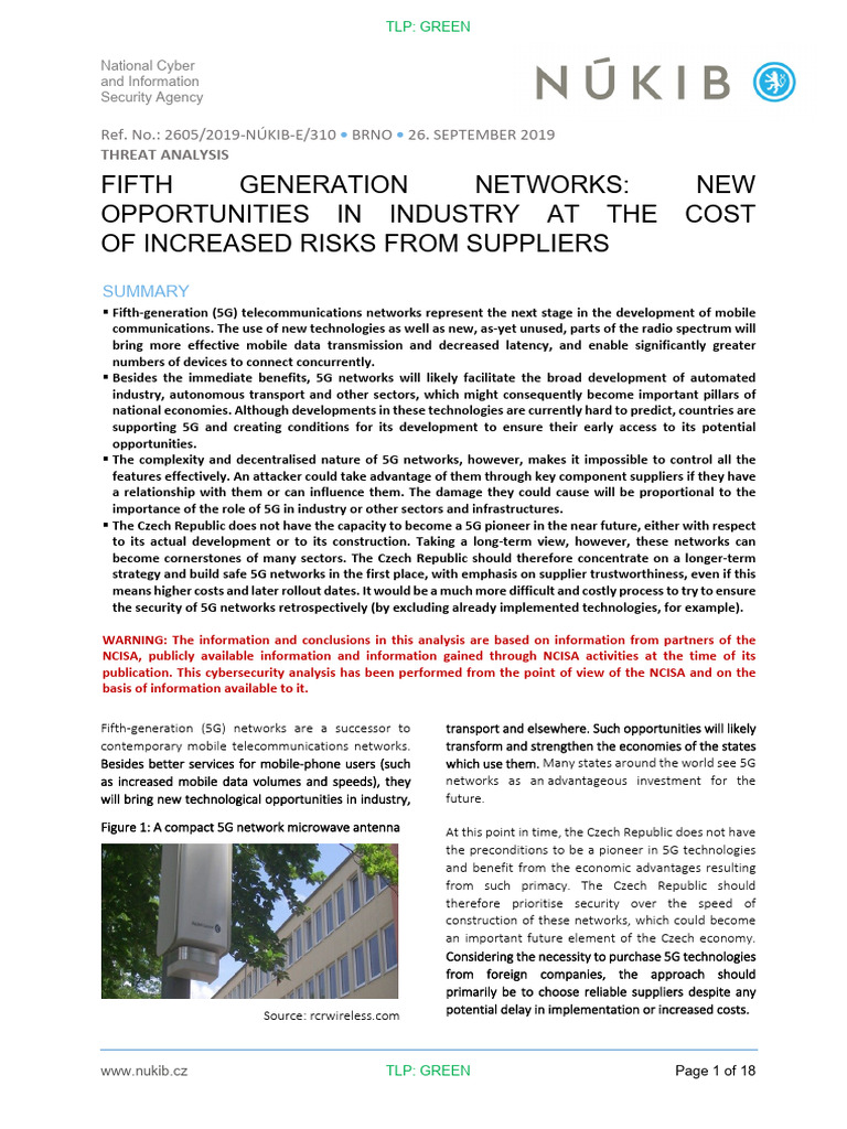 Analýza Capabilities and Risks of 5g Networks Additional Reading | PDF ...
