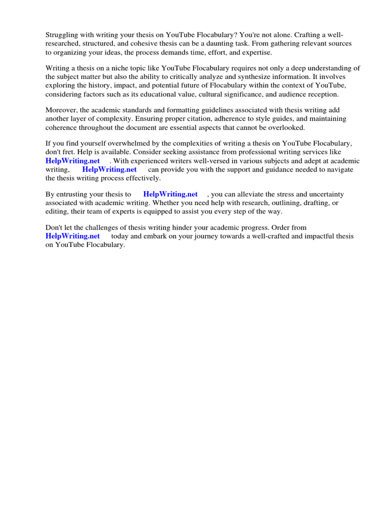 Youtube flocabulary thesis pdf