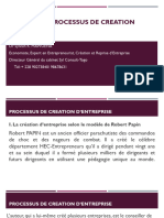 PROCESSUS DE CREATION D'ENTREPRISE