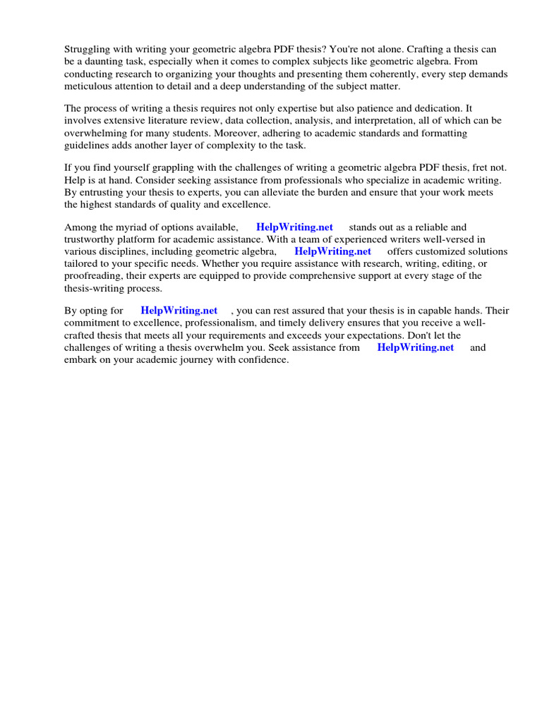 Geometric algebra pdf thesis pdf