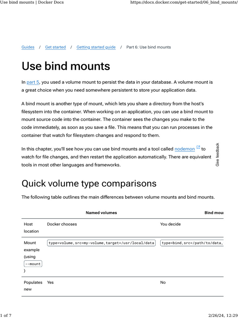 Using Bind Mounts in Docker Development | PDF | Command Line Interface ...