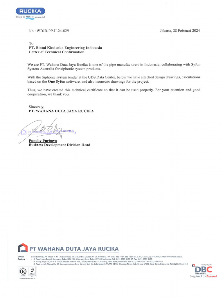 Calculation Report Rucika Syfon System Pdf Process Engineering