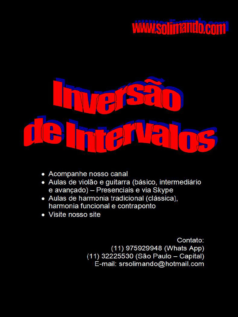 Inversão De Intervalos Na Música Pdf Intervalo Música Pitch