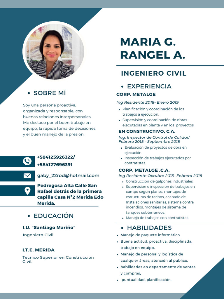 Ingeniero Civil con Experiencia en Obras | PDF | Ingeniería