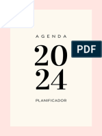 Documento A4 Agenda Planeador 2024 Sencillo Mininmalista Gris
