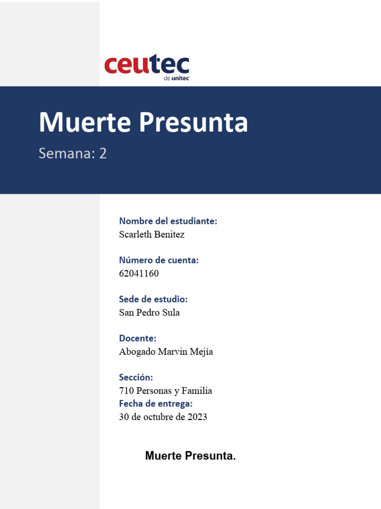 Muerte Presunta | PDF | Caso de ley | Derechos humanos