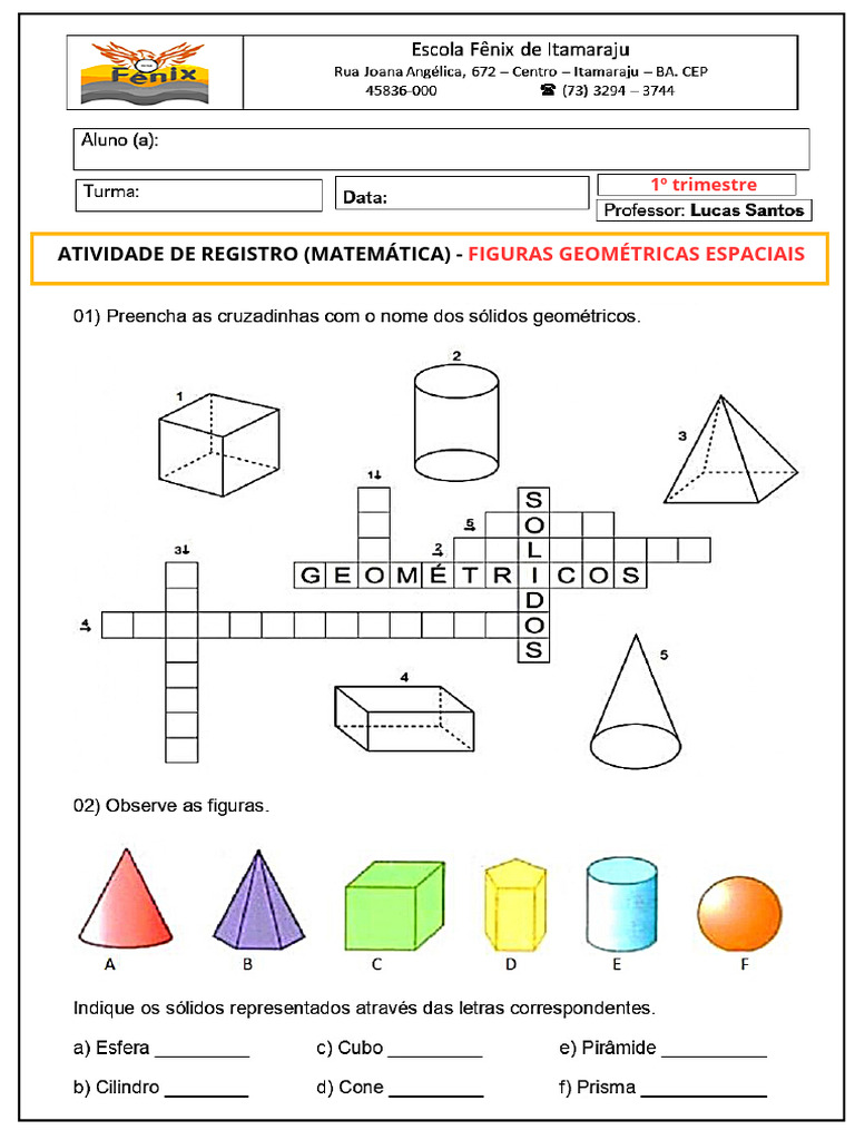 Atividades de Geometria 4º Ano | PDF