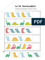 White Colorful Dinosaur Patterns Worksheet