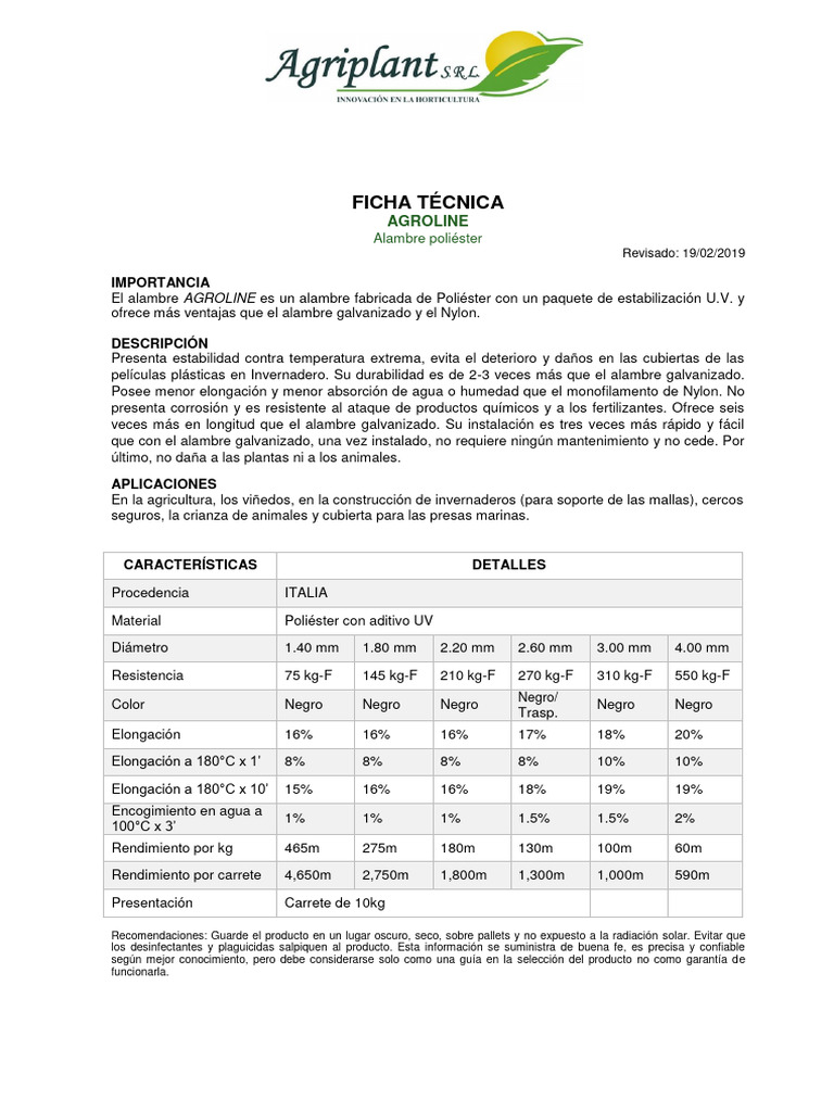 Agroline | PDF | Química | Ciencias fisicas