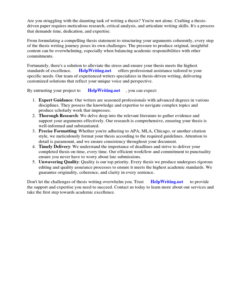Thesis Driven Writing | PDF
