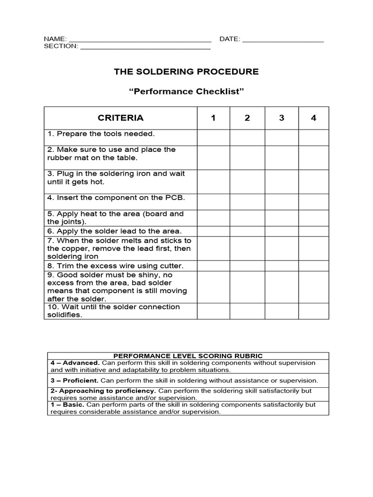 Checklist | PDF | Technology & Engineering