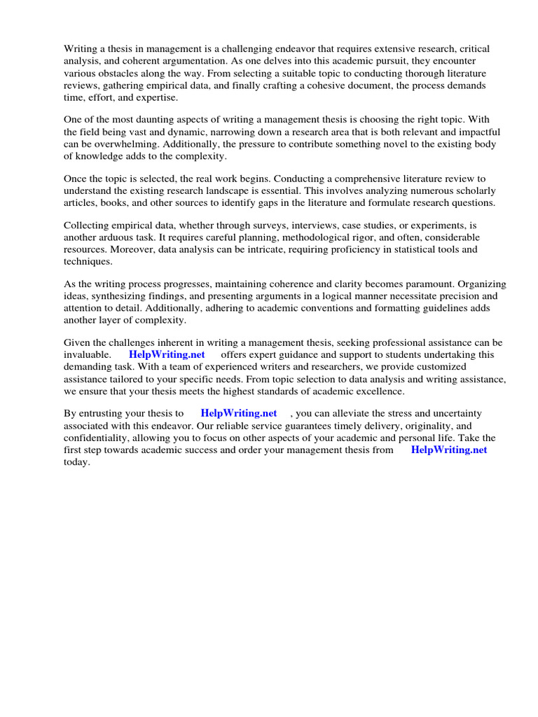 Management Thesis Ideas | PDF | Strategic Management | Thesis