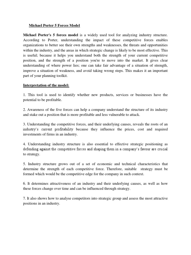 How to use porter's five forces image