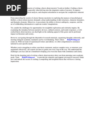 Thesis About Mystery