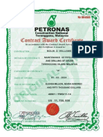 Contract Award Certificate