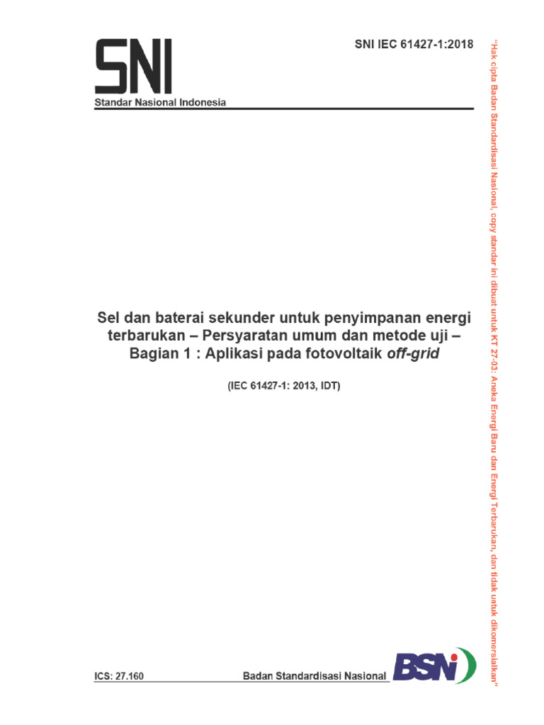 Sni Iec 6142712018 Baterai Penyimpan Ebt PDF 