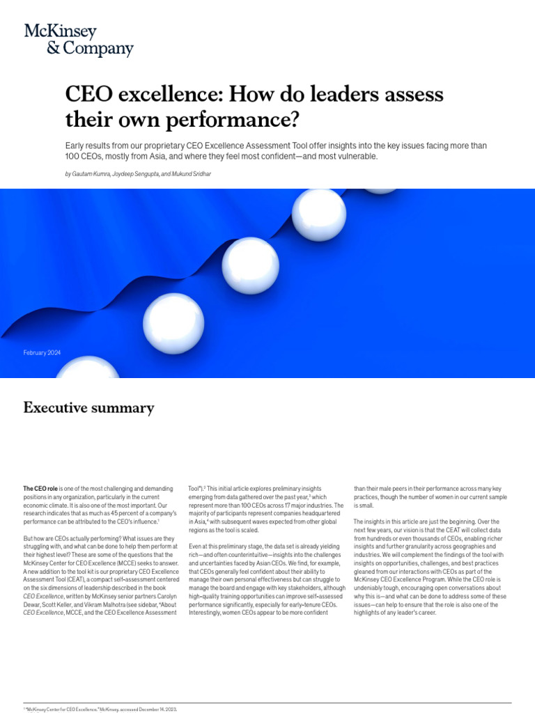 Asian CEOs: Self-Assessment Insights | PDF | Leadership | Mc Kinsey ...