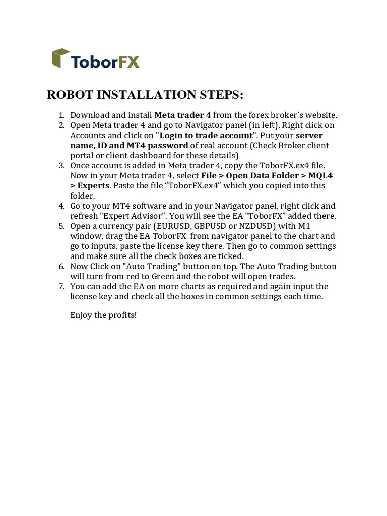 Robot installation steps pdf