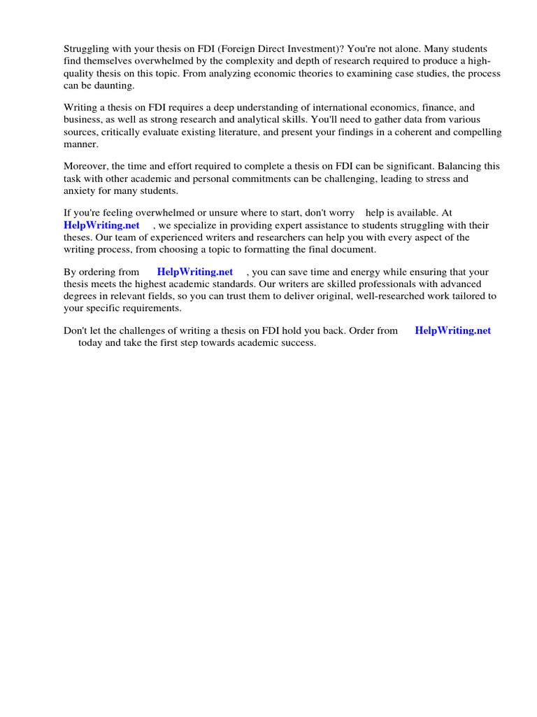 Thesis Fdi | PDF