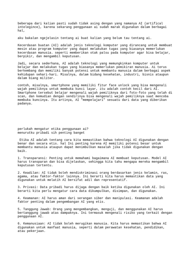 Etika Penggunaan AI yang Penting | PDF | Komputer