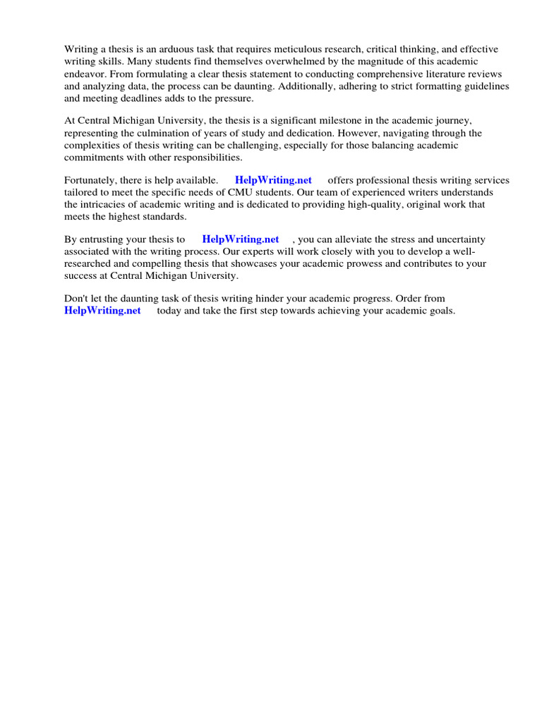 Central michigan university thesis pdf