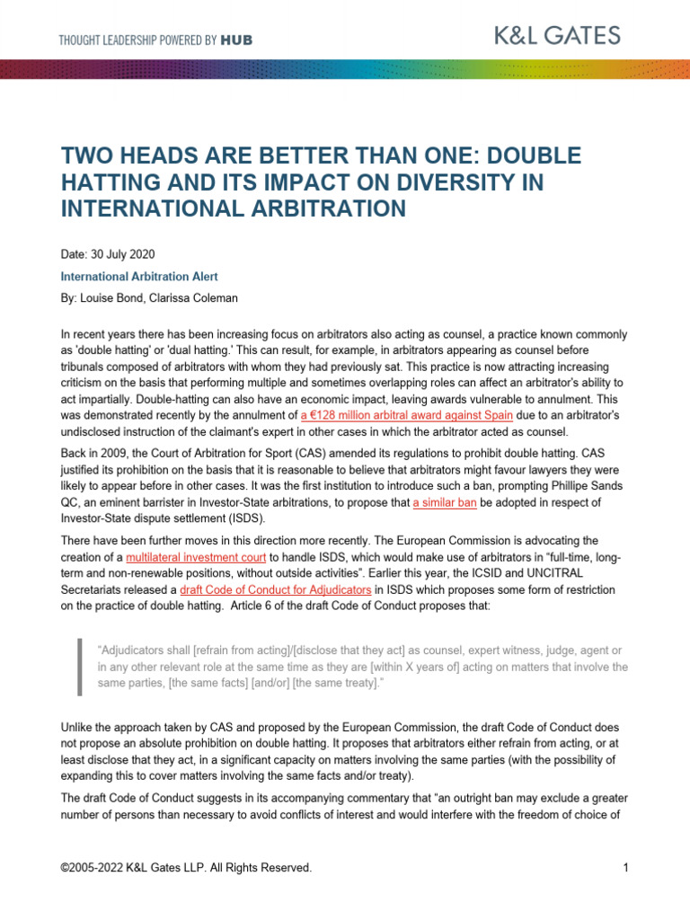 Two Heads Are Better Than One Double Hatting and Its Impact On