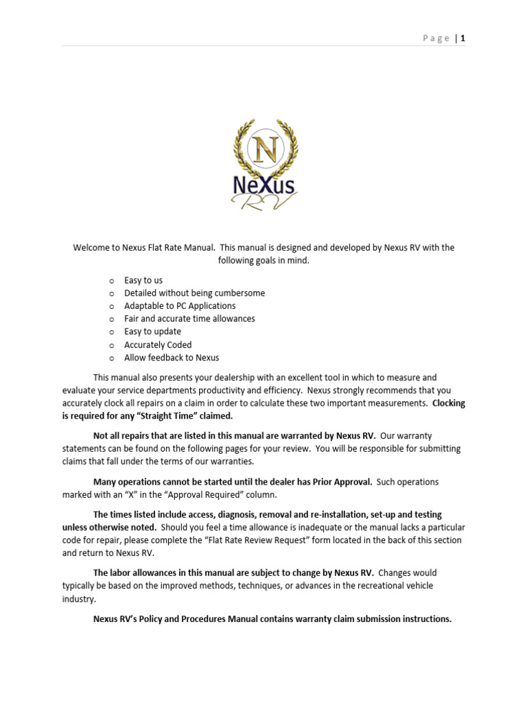 AUTOMOTIVE FLAT RATE MANUAL intelligence overview