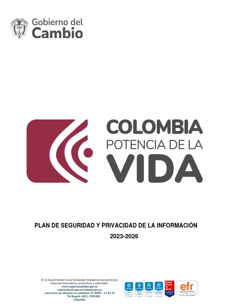 Plan de Seguridad y Privacidad 2023-2026 | PDF | La seguridad ...