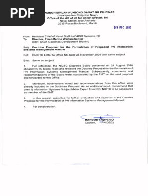 Sample Doctrine Proposal