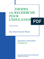 Van Der Maren J-M, Méthodes de Recherche Pour L'éducation