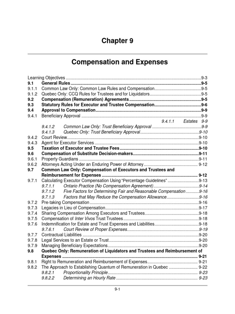 CETA-1 (3rd Ed) - Chap 09 - Compensation and Expenses | PDF