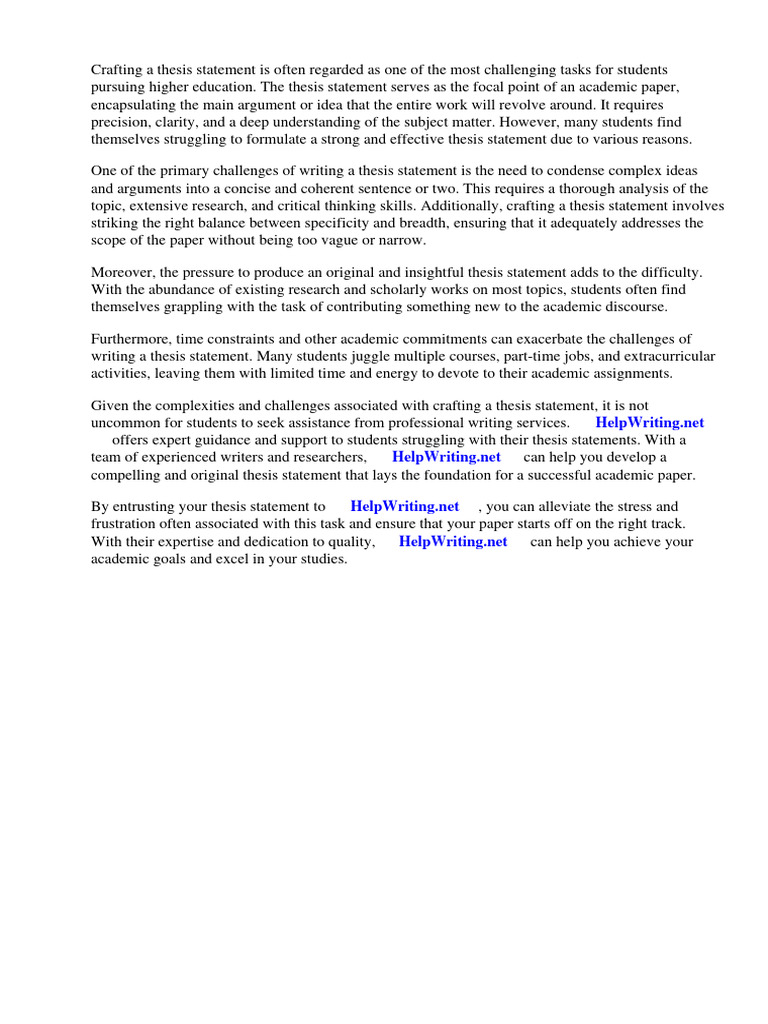 Main Thesis Statement Pdf Essays Thesis