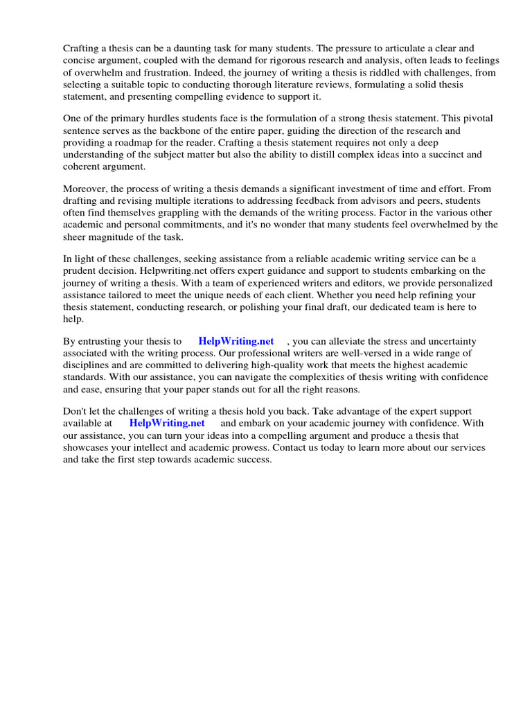 Practice Writing Thesis Statements