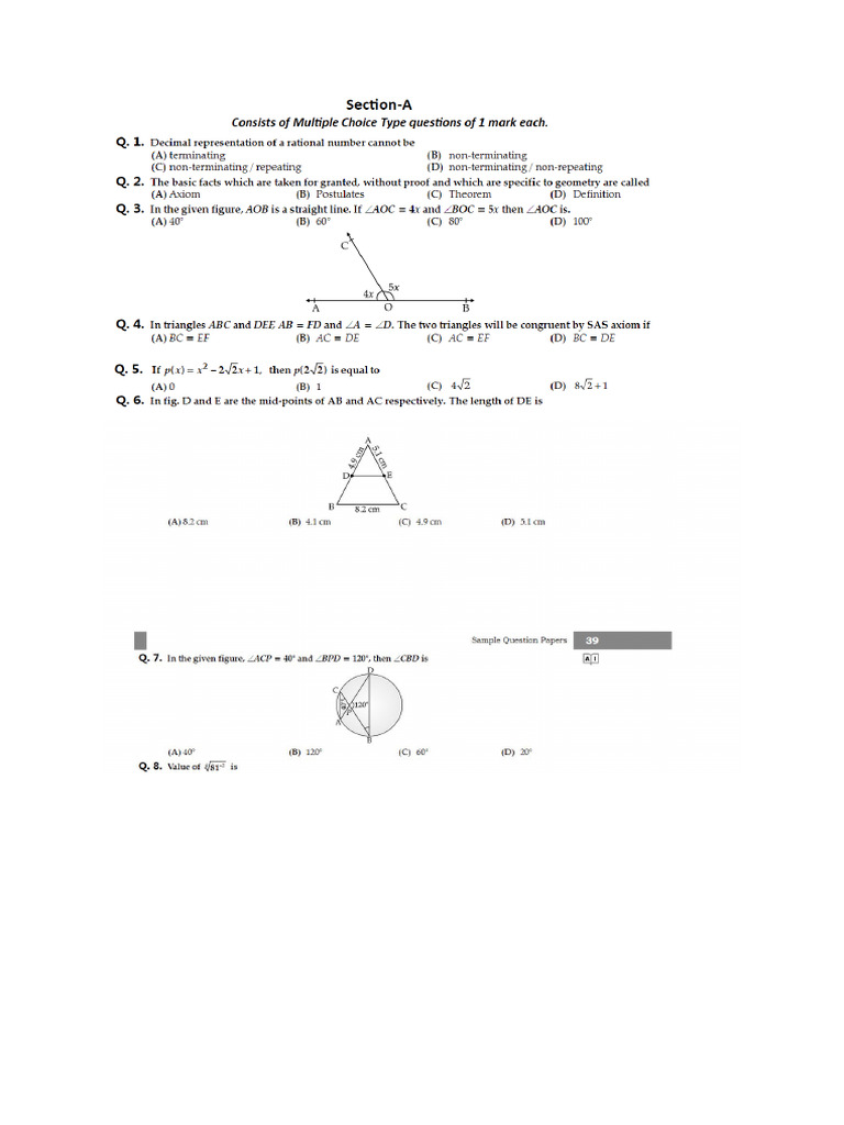 Maths Question Paper 4 | PDF