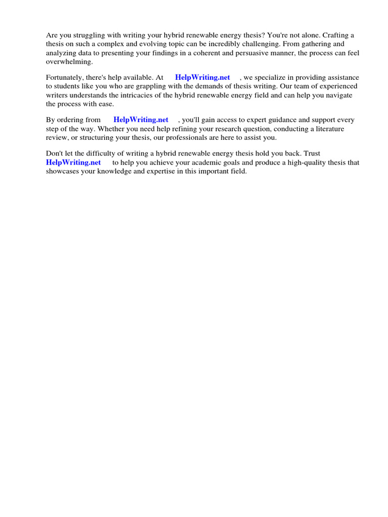 Hybrid Renewable Energy Thesis Download Free Pdf Wind Power Solar