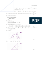 Trigonometric ICSE 9th Test