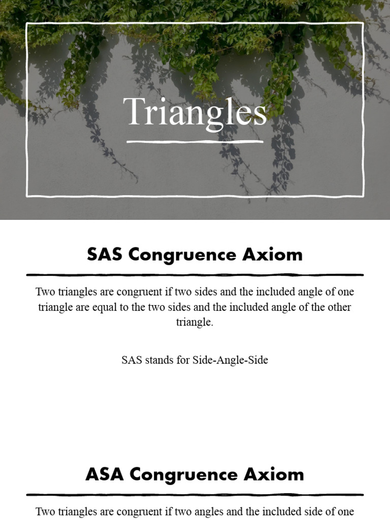 Triangle Congruence Axioms Explained | PDF