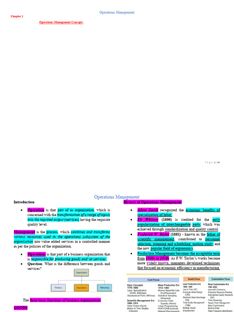 Operations Management Overview | PDF | Operations Management | Decision ...