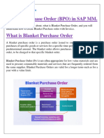 Blanket Purchase Order (BPO) in SAP MM