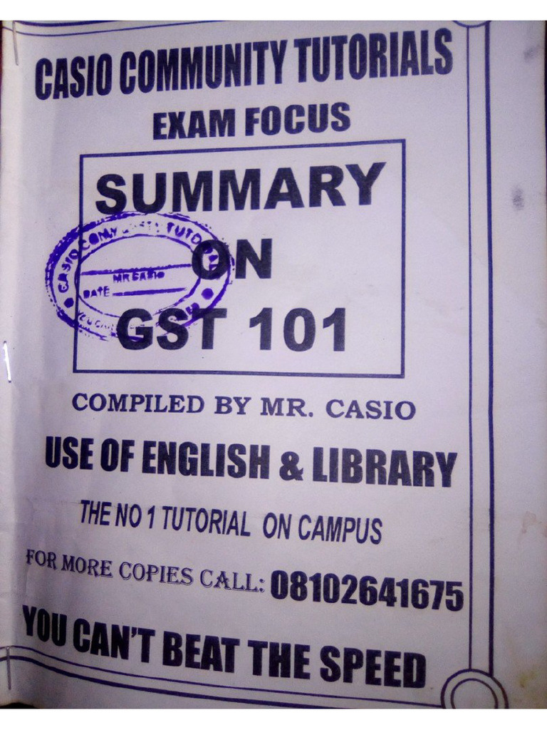 casio-gst-101-summary-pdf