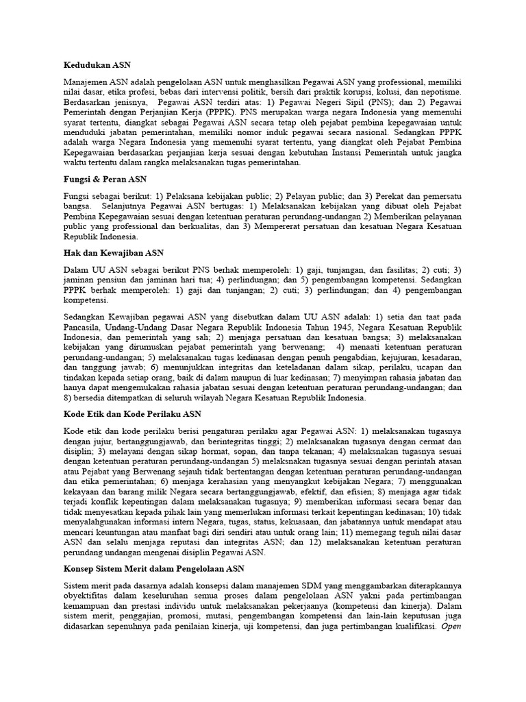 Manajemen ASN | PDF
